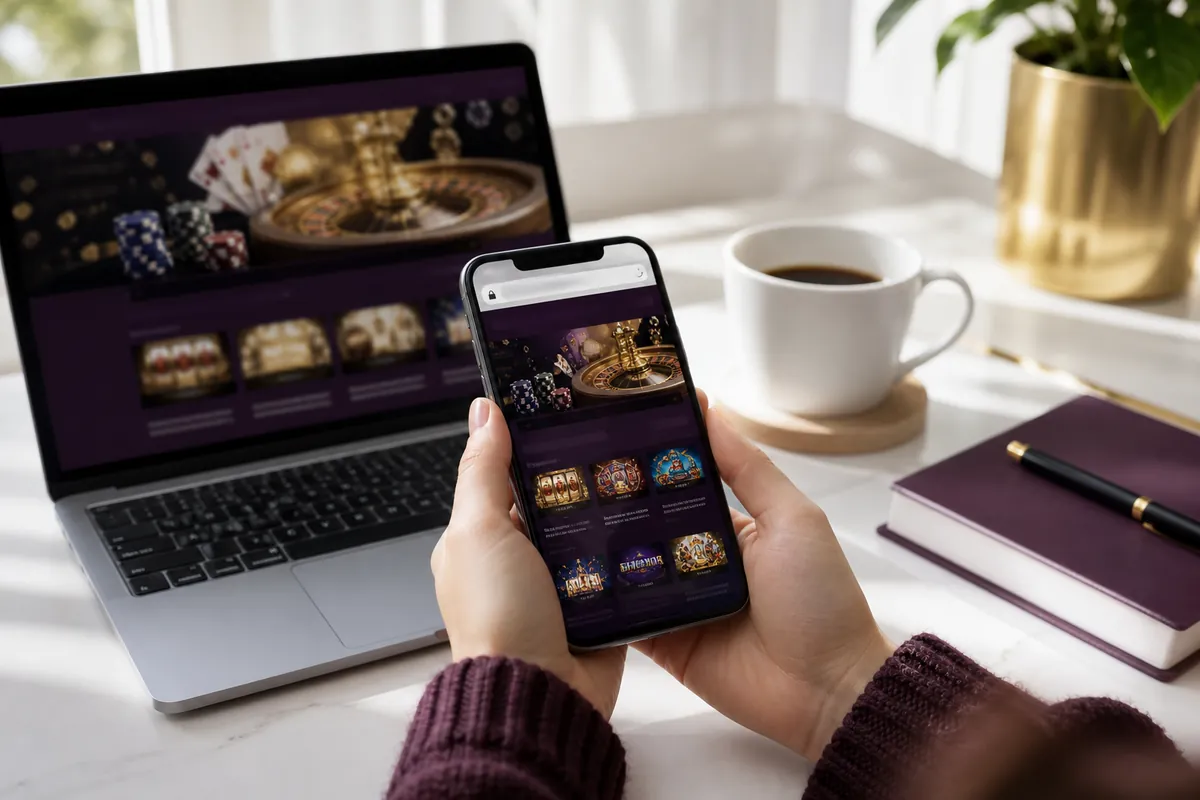 Kontroll av ett nytt casino i mobilen